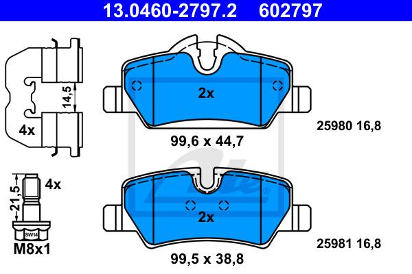 BALATAS TRASERAS 9032 D1800