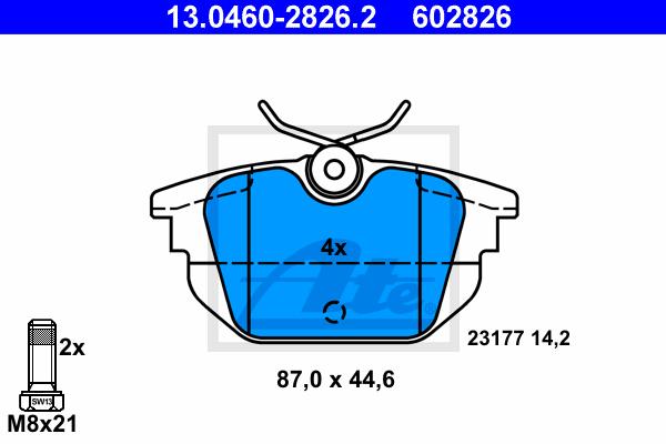 BALATAS TRASERAS 8677 D1478