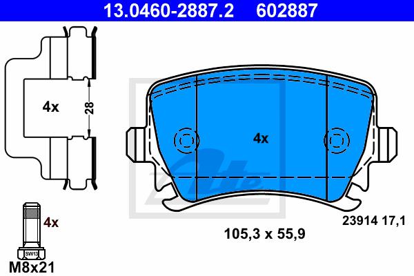 BALATAS TRASERAS 8213 D1108