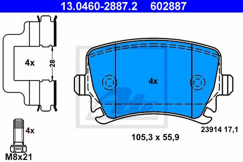 BALATAS TRASERAS 8213 D1108