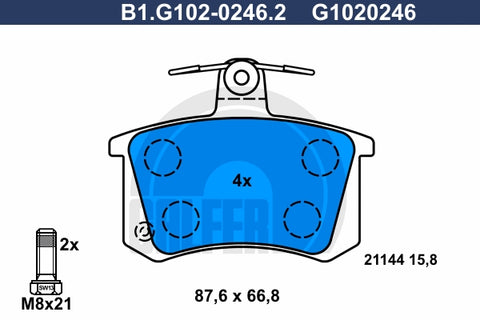 BALATAS TRASERAS 7309 D228