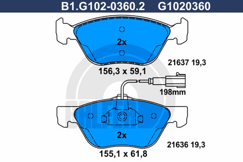 BALATAS DELANTERAS 8675 D1476