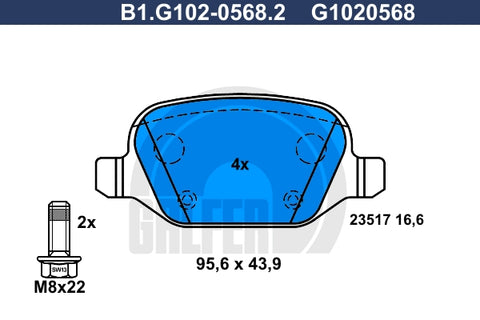 BALATAS TRASERAS 8692 D1492