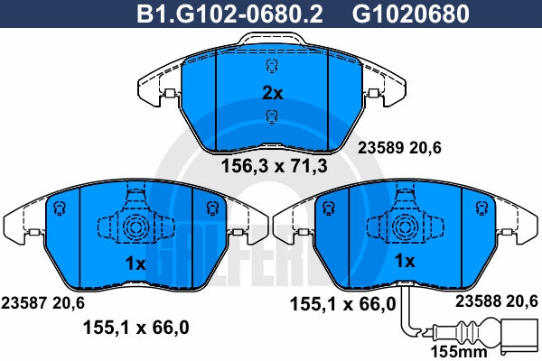 BALATAS DELANTERAS 8212 D1107