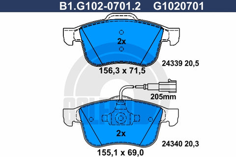 BALATAS DELANTERAS 8693 D1493