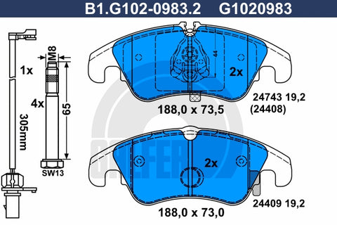 BALATAS DELANTERAS 8434 D1322