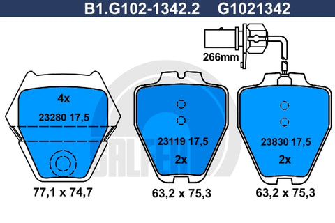 BALATAS DELANTERAS 7725 SD912