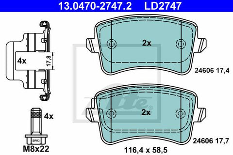 BALATAS TRASERAS CERAMICA 8494 D1386