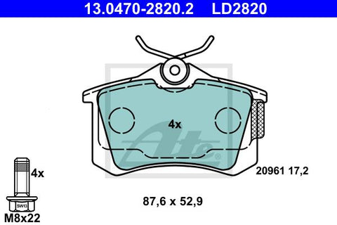 BALATAS TRASERAS CERAMICA 7335 D340