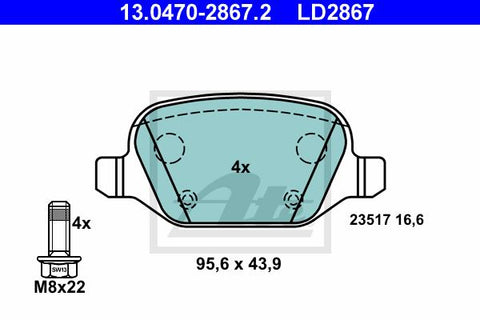 BALATAS TRASERAS CERAMICA 8692 D1492