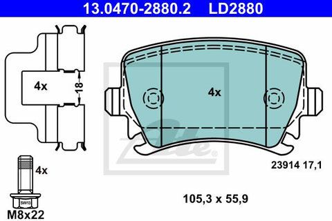 BALATAS TRASERAS CERAMICA 8213 D1108