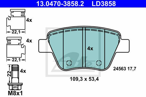 BALATAS TRASERAS CERAMICA 8656 D1456