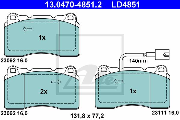 BALATAS DELANTERAS CERAMICA 7902 D1001