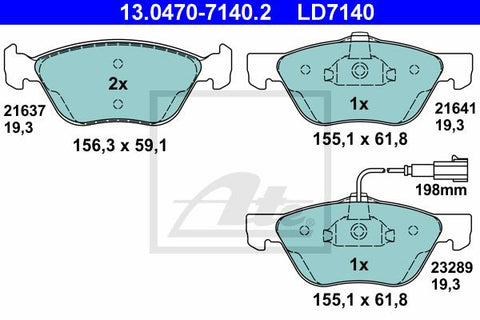 BALATAS DELANTERAS CERAMICA 8675 D1476