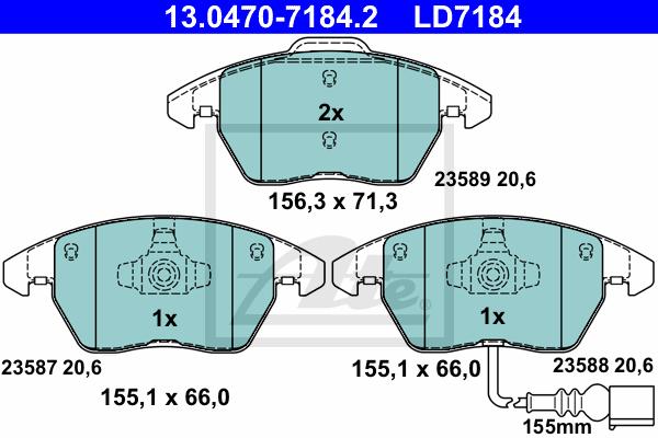 BALATAS DELANTERAS CERAMICA 8212 D1107