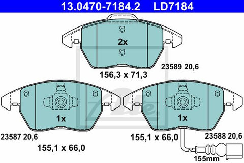 BALATAS DELANTERAS CERAMICA 8212 D1107