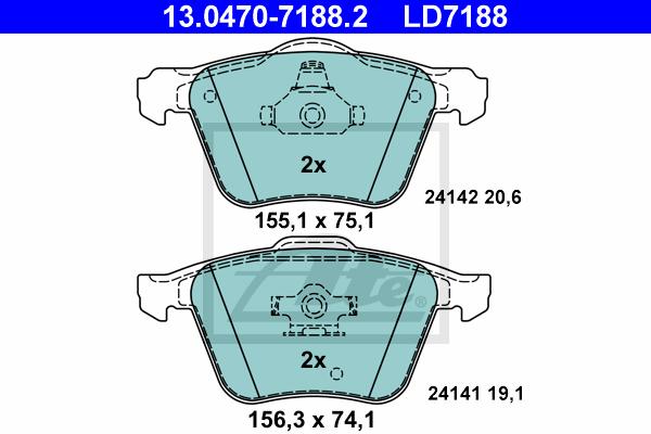 BALATAS DELANTERAS CERAMICA 7904 D1003