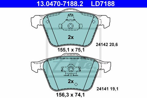 BALATAS DELANTERAS CERAMICA 7904 D1003