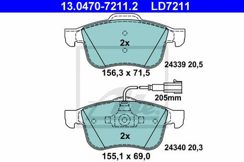 BALATAS DELANTERAS CERAMICA 8693 D1493